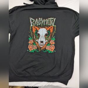 Babymetal Band Merch Skull Graphic Front Zip Black Hoodie XL